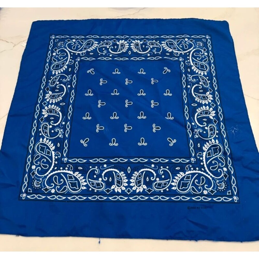 Blue Paisley Single-Sided Bandana